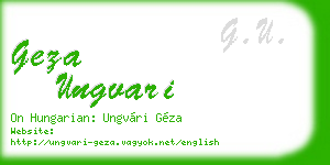 geza ungvari business card