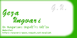 geza ungvari business card